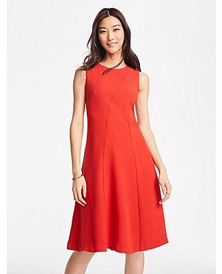 Ann Taylor Seamed Sleeveless Flare Dress