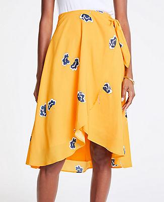 Ann Taylor Floral Wrap Skirt