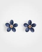 Ann Taylor Coated Metallic Flower Stud Earrings