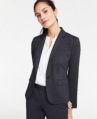 Ann Taylor Pindot One Button Blazer