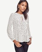 Ann Taylor Floral Pintuck Peplum Blouse