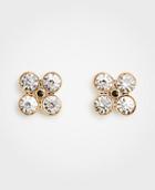 Ann Taylor Clover Crystal Stud Earrings