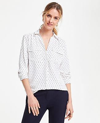 Ann Taylor Geo Diamond Camp Shirt