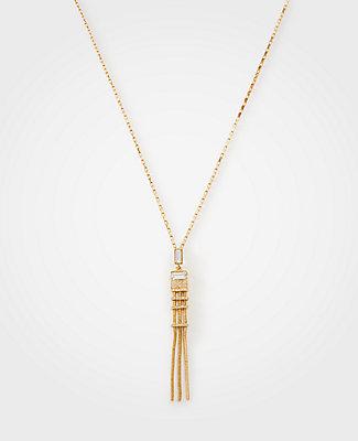 Ann Taylor Crystal Snake Chain Pendant Necklace