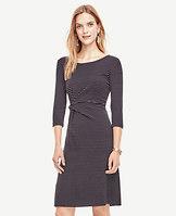 Ann Taylor Pinstripe Ponte Twist Dress