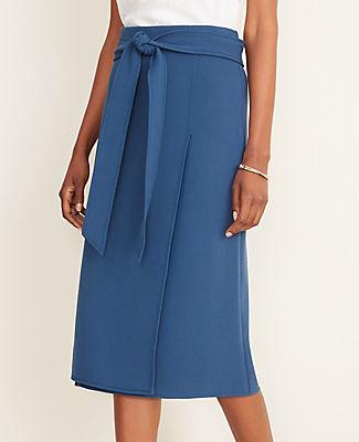 Ann Taylor Doubleweave Tie Waist Wrap Skirt