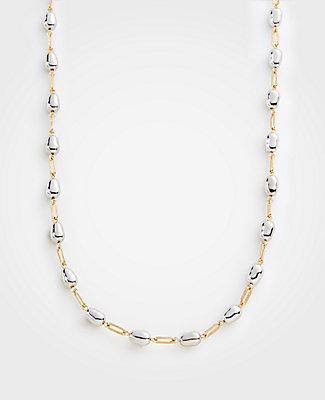 Ann Taylor Metallic Nugget Station Necklace
