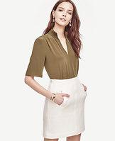 Ann Taylor Silk Ruffle Top