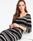 Ann Taylor Striped Scoop Neck Sweater Dress