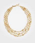 Ann Taylor Pearlized Chain Tiered Necklace