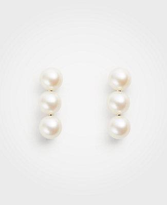 Ann Taylor Triple Pearlized Stud Earrings