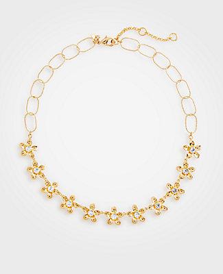 Ann Taylor Metallic Flower Necklace