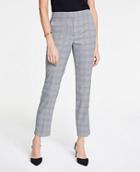 Ann Taylor Glen Check Elastic Back Ankle Pants