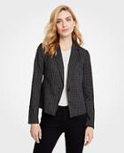 Ann Taylor Sketched Plaid One Button Jacket