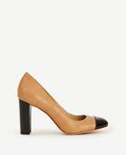 Ann Taylor Alma Quilted Leather Cap Toe Pumps
