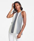 Ann Taylor Striped Pleated Halter Shell
