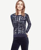 Ann Taylor Sequin Houndstooth Sweater