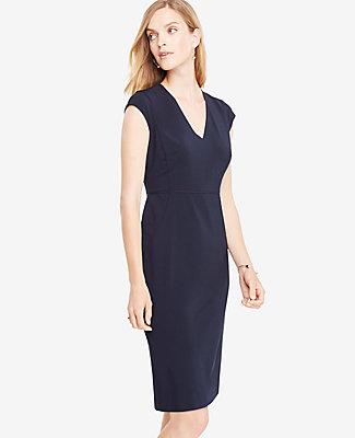Ann Taylor Seasonless Stretch Cap Sleeve Sheath Dress