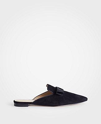 Ann Taylor Elsie Suede Bow Slides
