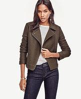 Ann Taylor Notched Wool Blend Moto Jacket