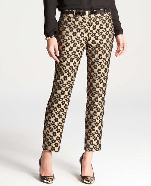  Ann Taylor Maven Leopard Jacquard Ankle Pants