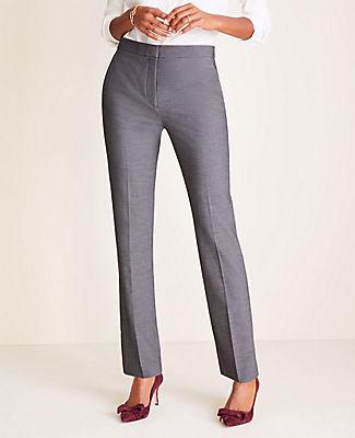 Ann Taylor The Straight Pant In Grey Bi-stretch