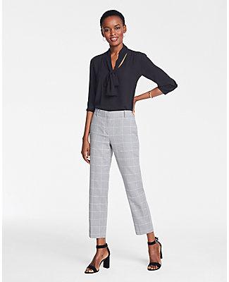 Ann Taylor The Ankle Pant In Windowpane - Curvy Fit