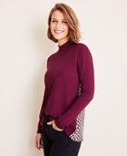 Ann Taylor Geo Back Mixed Media Sweater