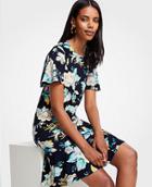 Ann Taylor Chinoiserie Tropics Flounce Shift Dress