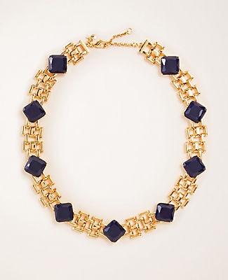Ann Taylor Stone Watch Band Statement Necklace