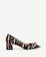 Ann Taylor Bess Haircalf Block Heel Pumps