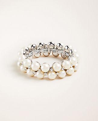 Ann Taylor Pearlized Cluster Stretch Bracelet