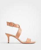 Ann Taylor Letha Wrap Leather Heeled Sandals