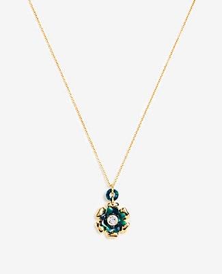 Ann Taylor Tortoiseshell Print Flower Pendant Necklace