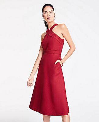 Ann Taylor Halter Midi Flare Dress