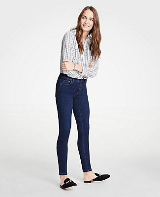 Ann Taylor Modern All Day Skinny Jeans In Mid Indigo Wash