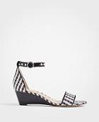 Ann Taylor Giuliana Gingham Wedge Sandals