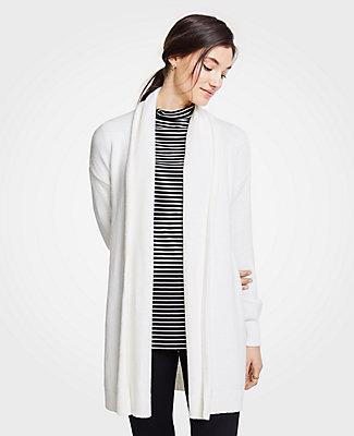 Ann Taylor Drop Shoulder Open Cardigan