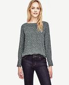 Ann Taylor Raindrop Perforated Boatneck Top