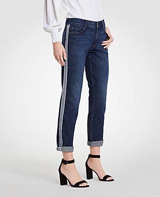 Ann Taylor Side Striped Girlfriend Jeans