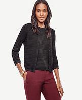 Ann Taylor Texture Cropped Ann Cardigan