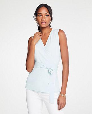 Ann Taylor Sleeveless Wrap Sweater