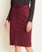 Ann Taylor Curvy Faux Suede Belted Pencil Skirt