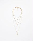 Ann Taylor Crystal Triple Layer Necklace