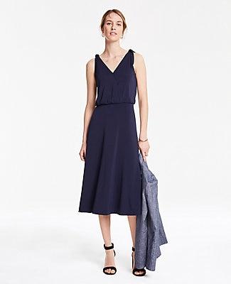 Ann Taylor Shoulder Tie Flare Dress