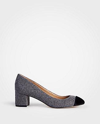 Ann Taylor Odelia Flannel Cap Toe Pumps
