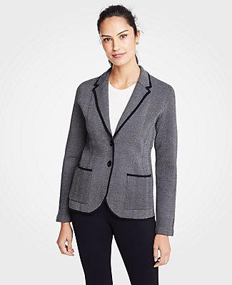 Ann Taylor Herringbone Two Button Blazer