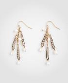 Ann Taylor Pearlized Pave Dangle Earrings