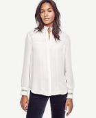Ann Taylor Lace Tipped Blouse