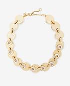 Ann Taylor Mother Of Pearl Disc Statement Necklace